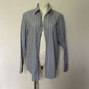 Indigo Palms Shirt Vintage stripe oversize button down